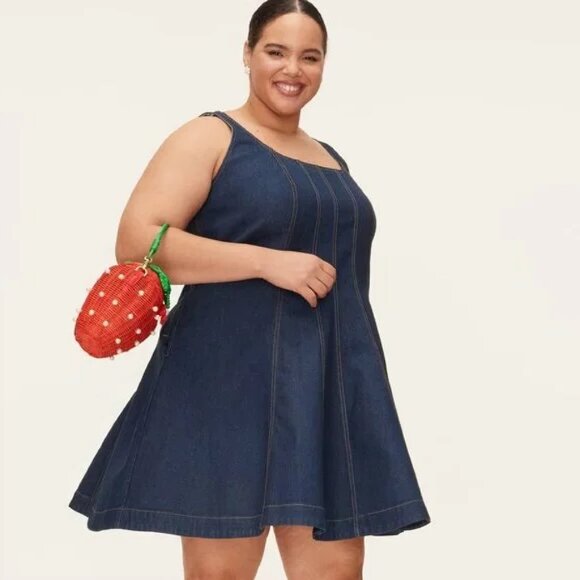kate spade Dresses & Skirts - new kate spade new york Women's Sz 24 Denim Seamed Mini Dress in Dark Blue Wash
